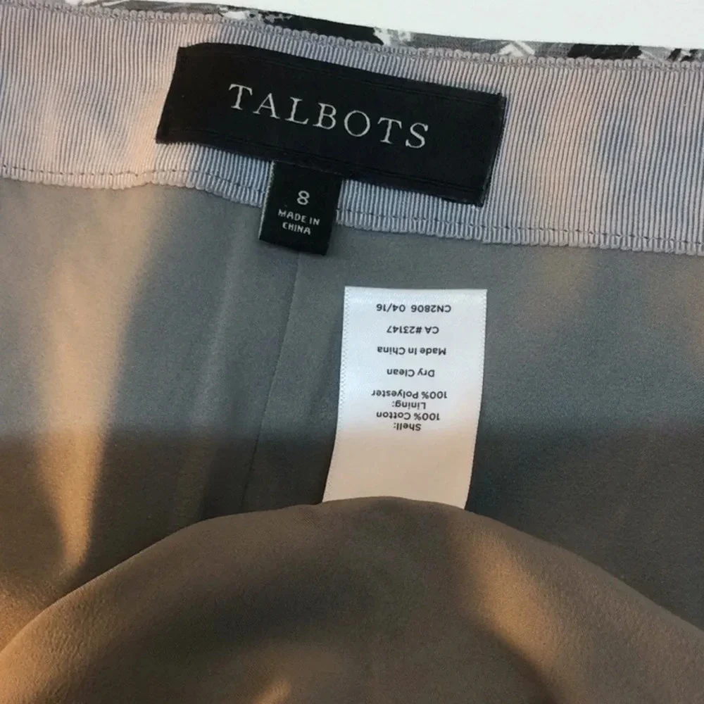 Talbots Gray, Black&White Pencil Skirt Side Zipper - Picture 8 of 8